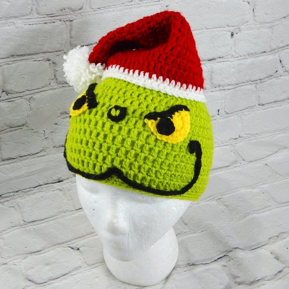 The Grinch Crocheted Handmade Beanie 3-4yo - Picture 1 of 6